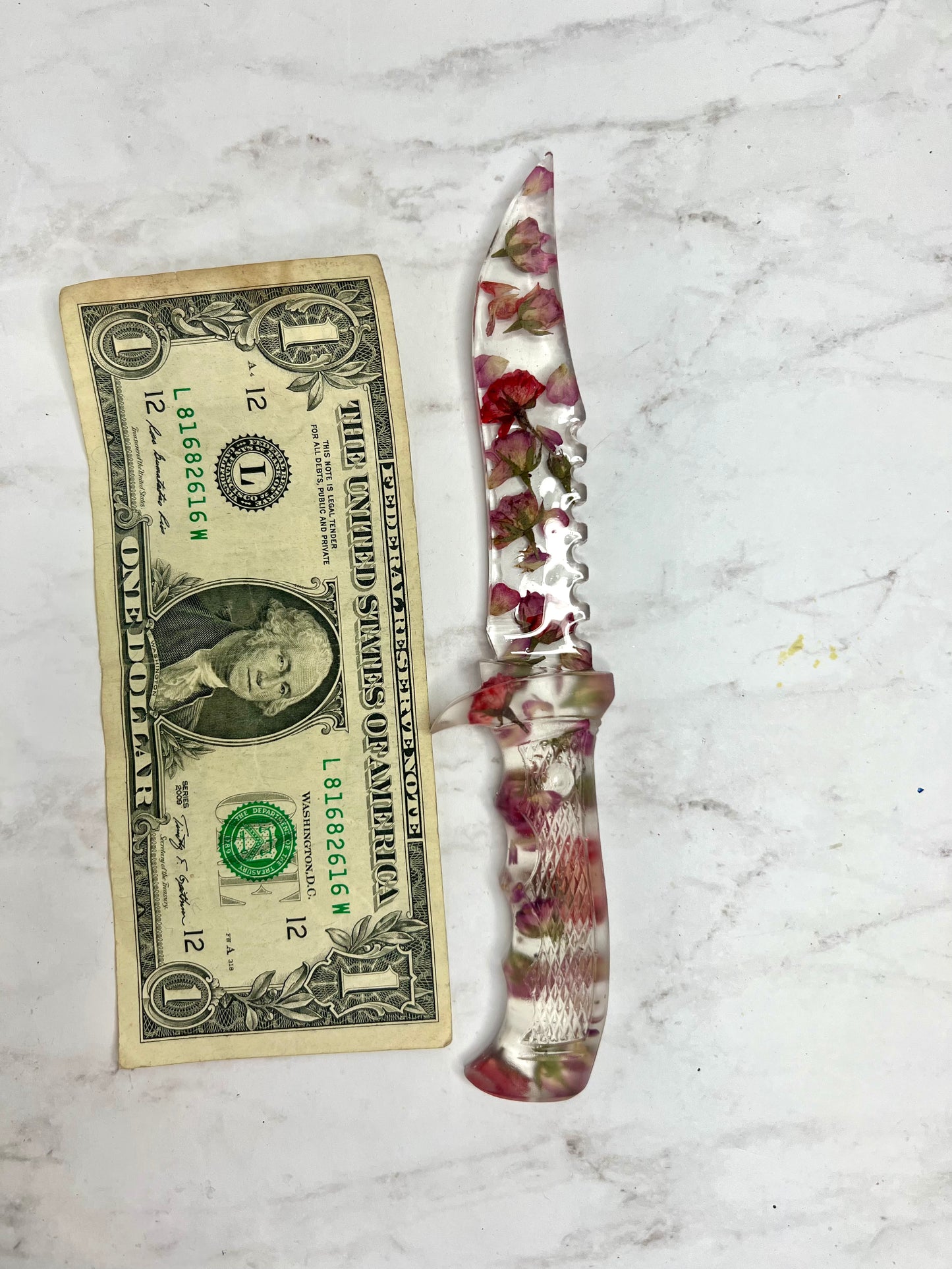 Clear Petal Bud Resin Fake Dagger