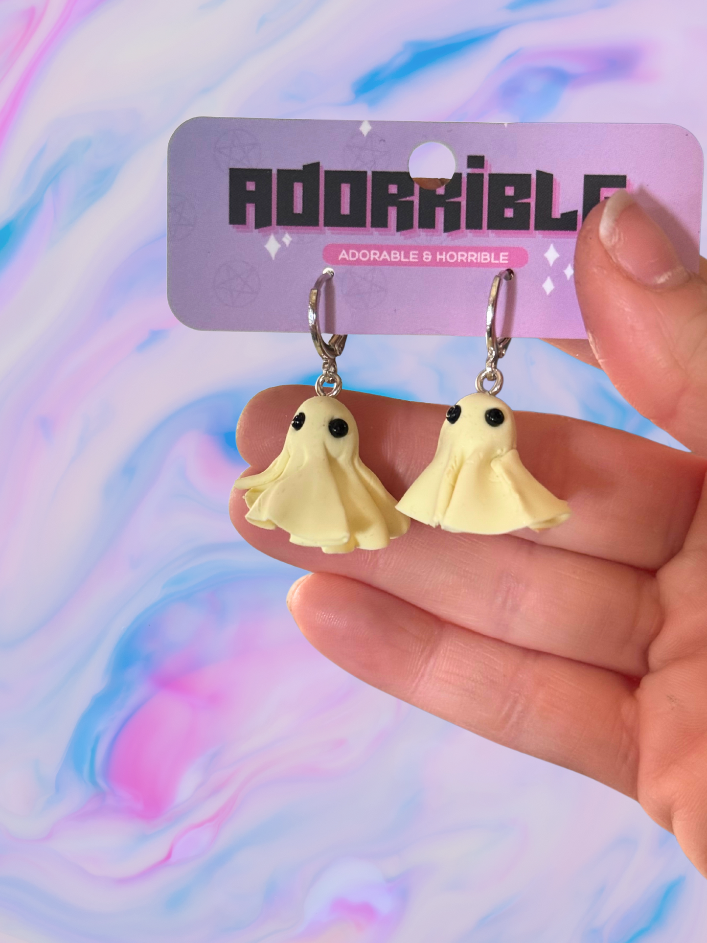 Pastel Ghost Clay Earrings