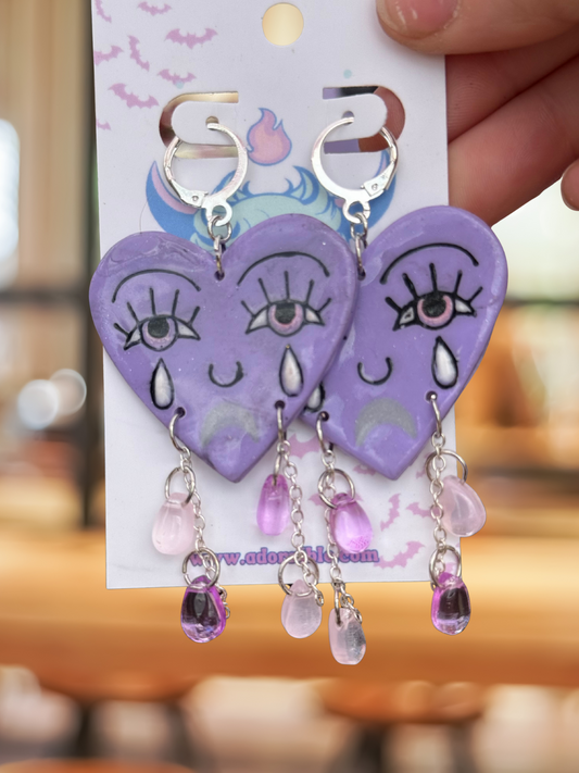 Weeping Heart Tattoo Inspired Earrings