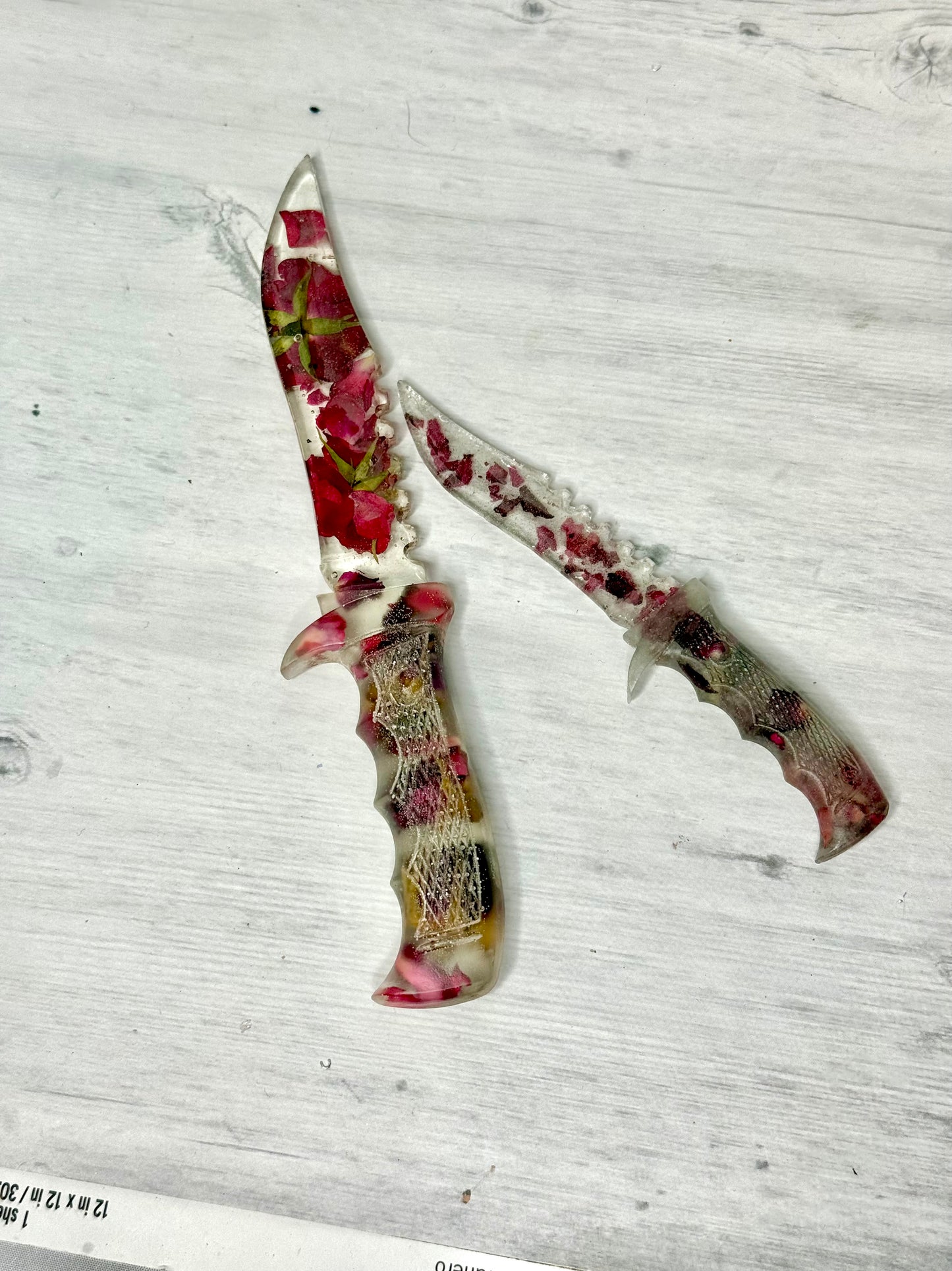 Clear Petal Bud Resin Fake Dagger