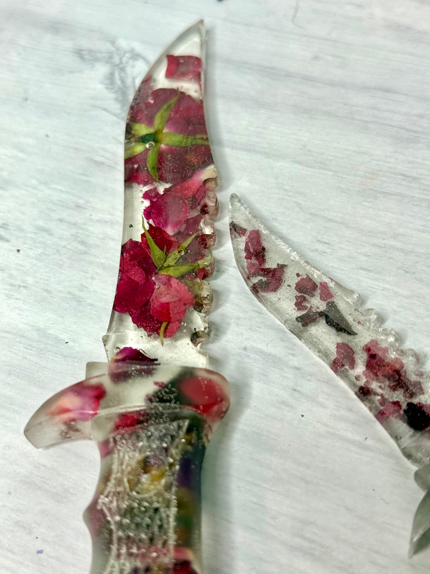 Clear Petal Bud Resin Fake Dagger