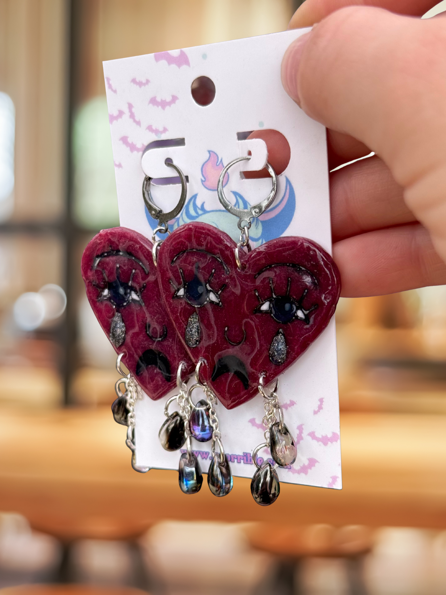 Weeping Heart Tattoo Inspired Earrings