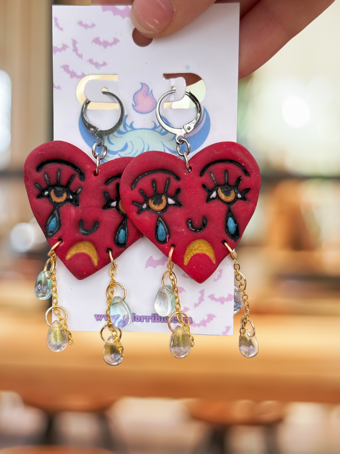 Weeping Heart Tattoo Inspired Earrings