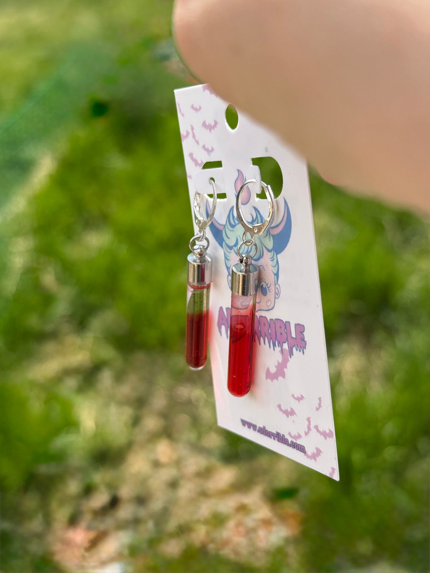 Fake Blood Vial Earrings