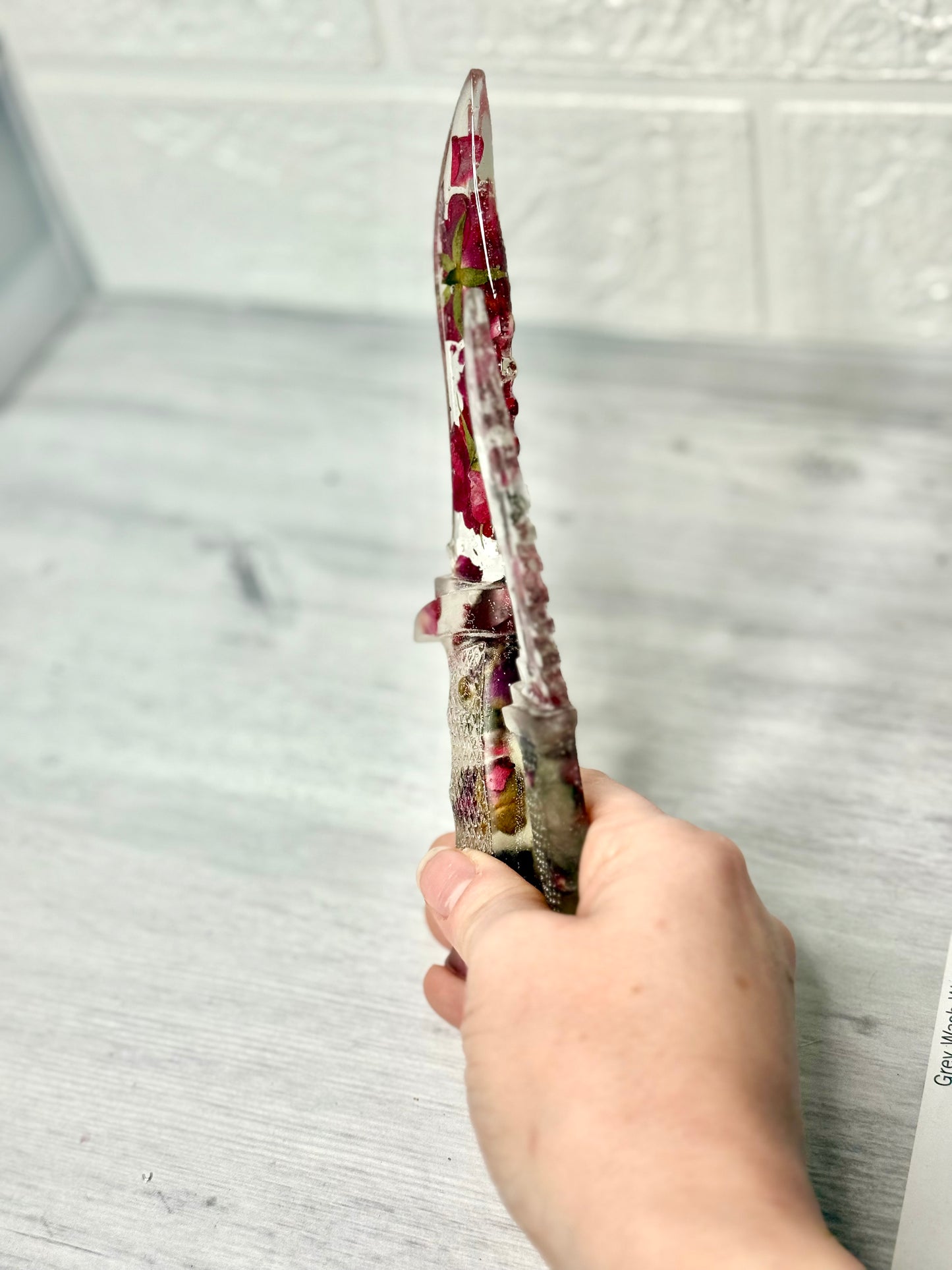 Clear Petal Bud Resin Fake Dagger