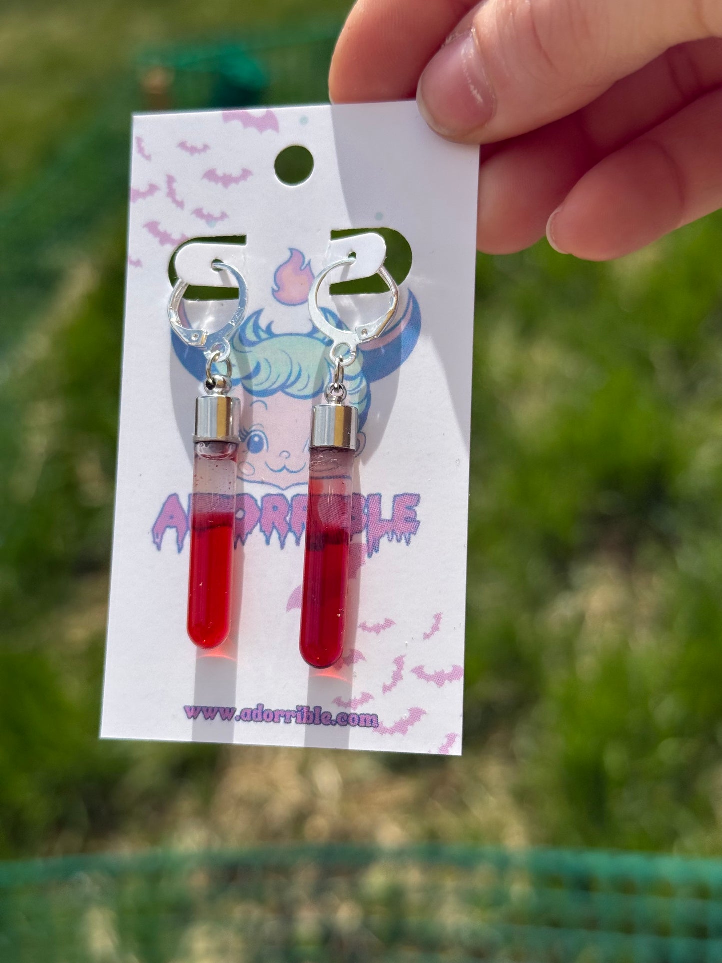 Fake Blood Vial Earrings
