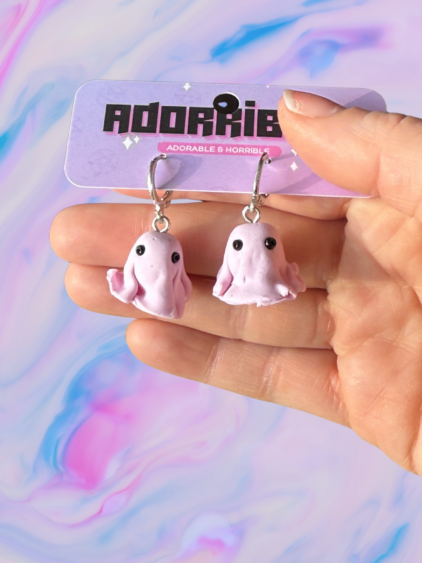 Pastel Ghost Clay Earrings