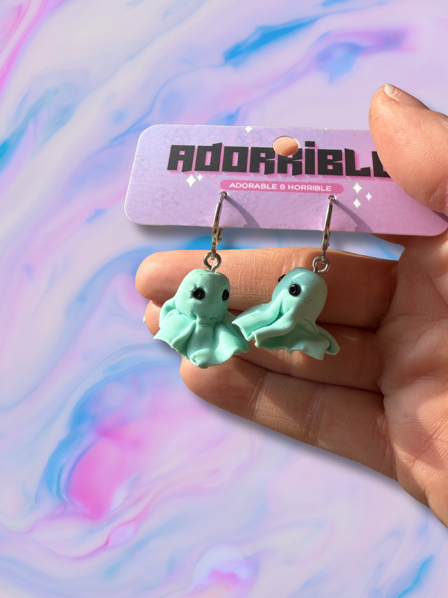 Pastel Ghost Clay Earrings