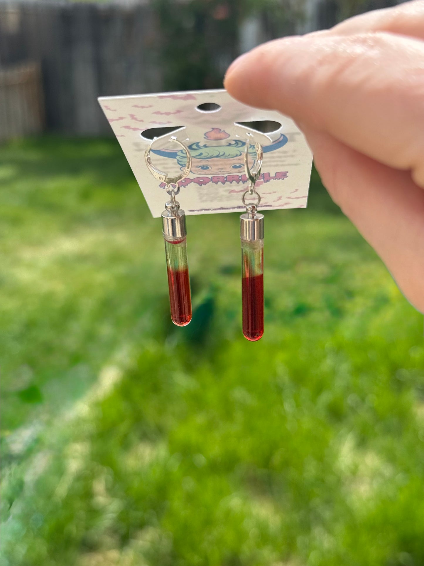 Fake Blood Vial Earrings
