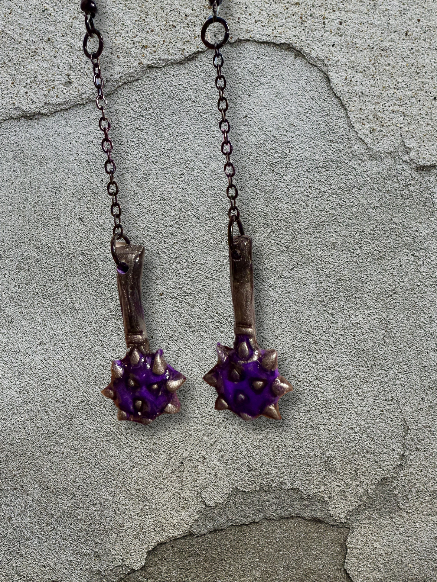 Long Dangle Mace Earrings