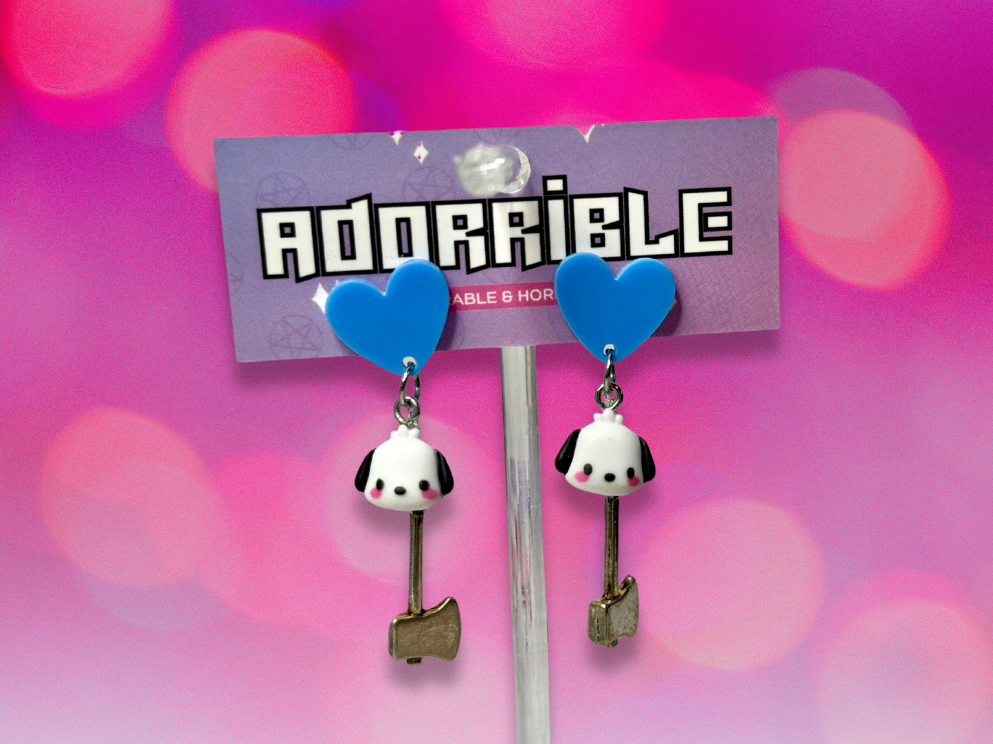 Kawaii Cutie Earrings with HK Characters and Metal Charms
