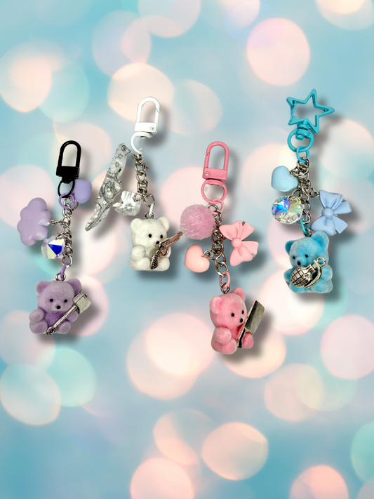 Murder Bears Kawaii Teddy Bears with Weapons Keychains