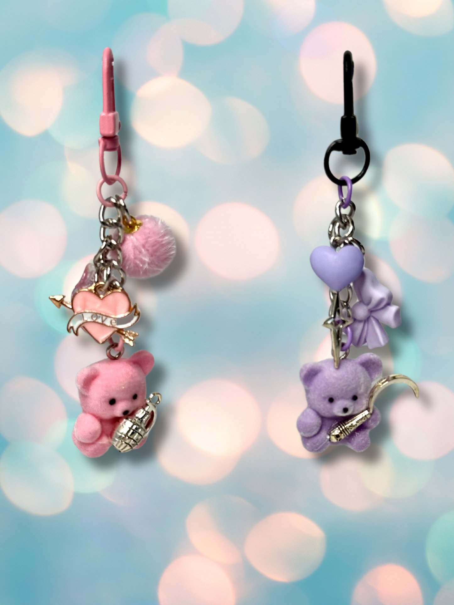 Murder Bears Kawaii Teddy Bears with Weapons Keychains