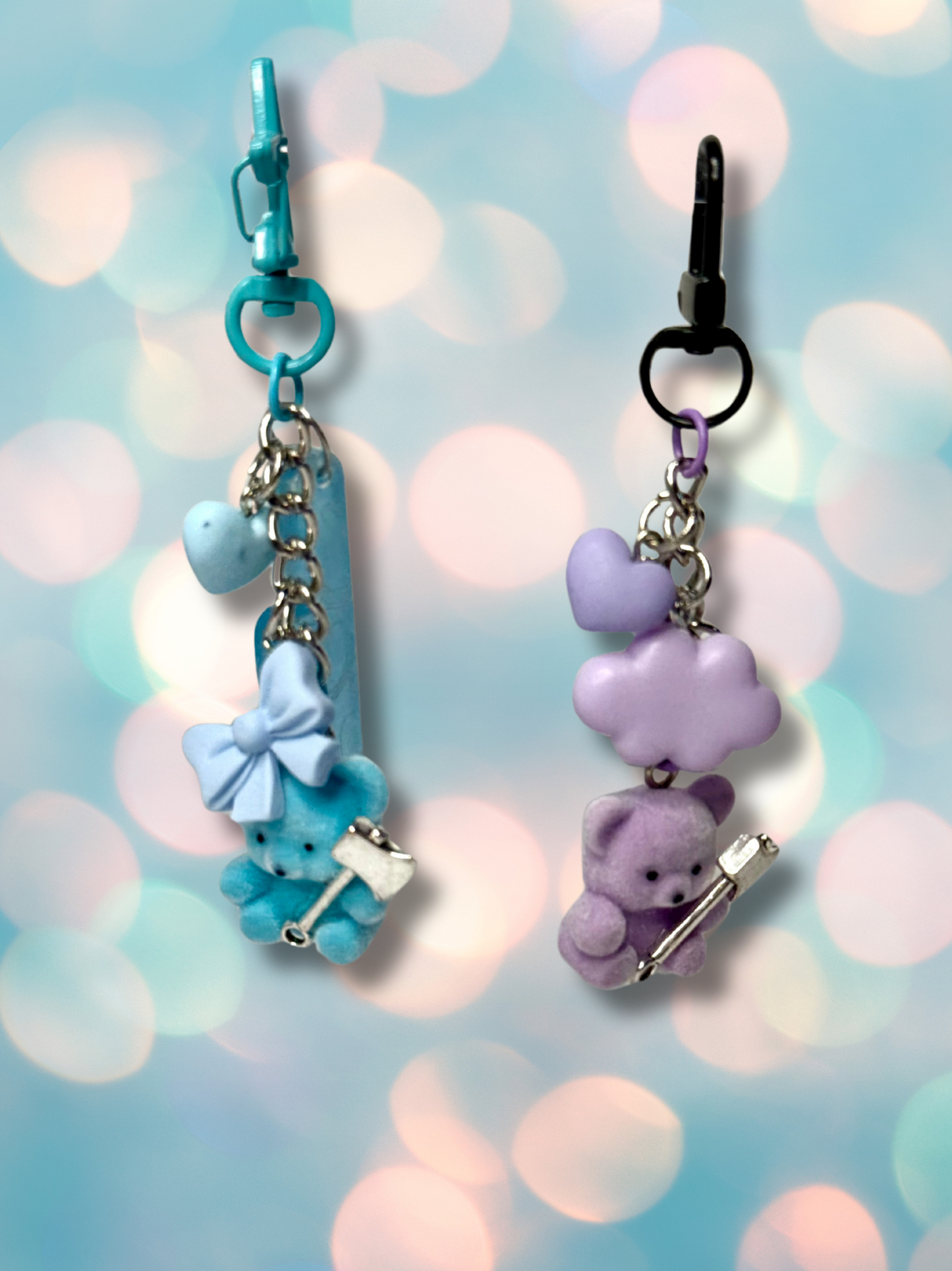 Murder Bears Kawaii Teddy Bears with Weapons Keychains