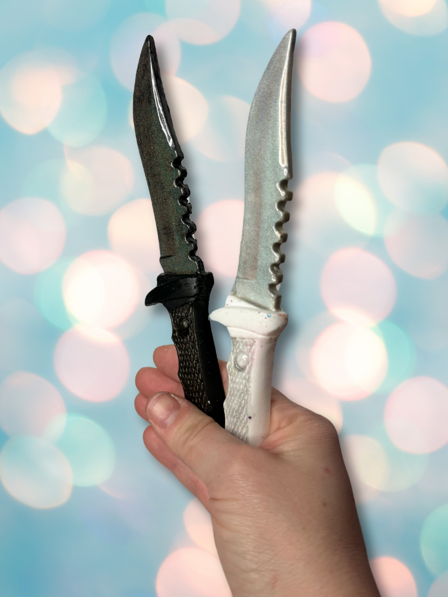 Holographic Glitter Decorative Resin Dagger