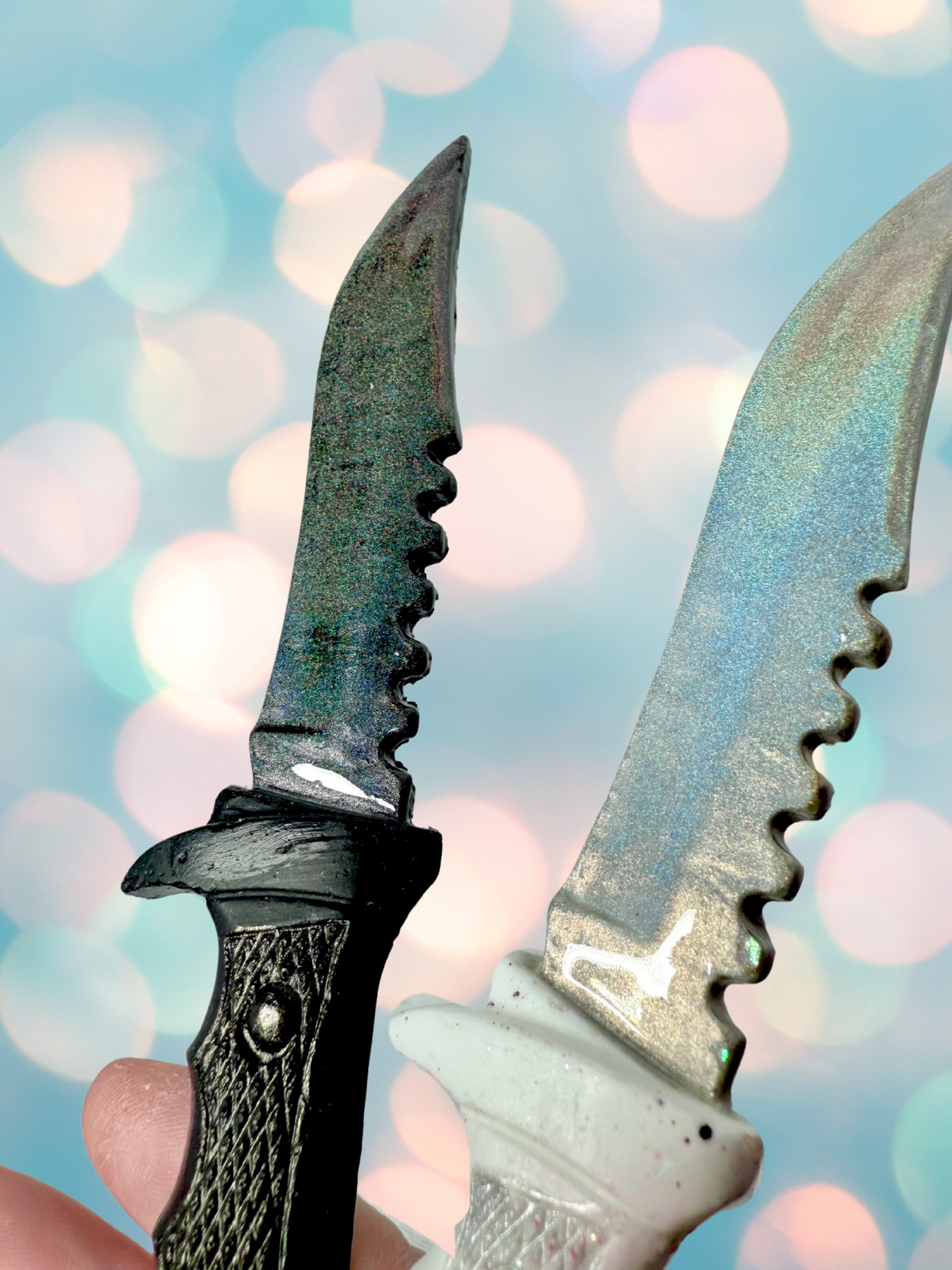 Holographic Glitter Decorative Resin Dagger