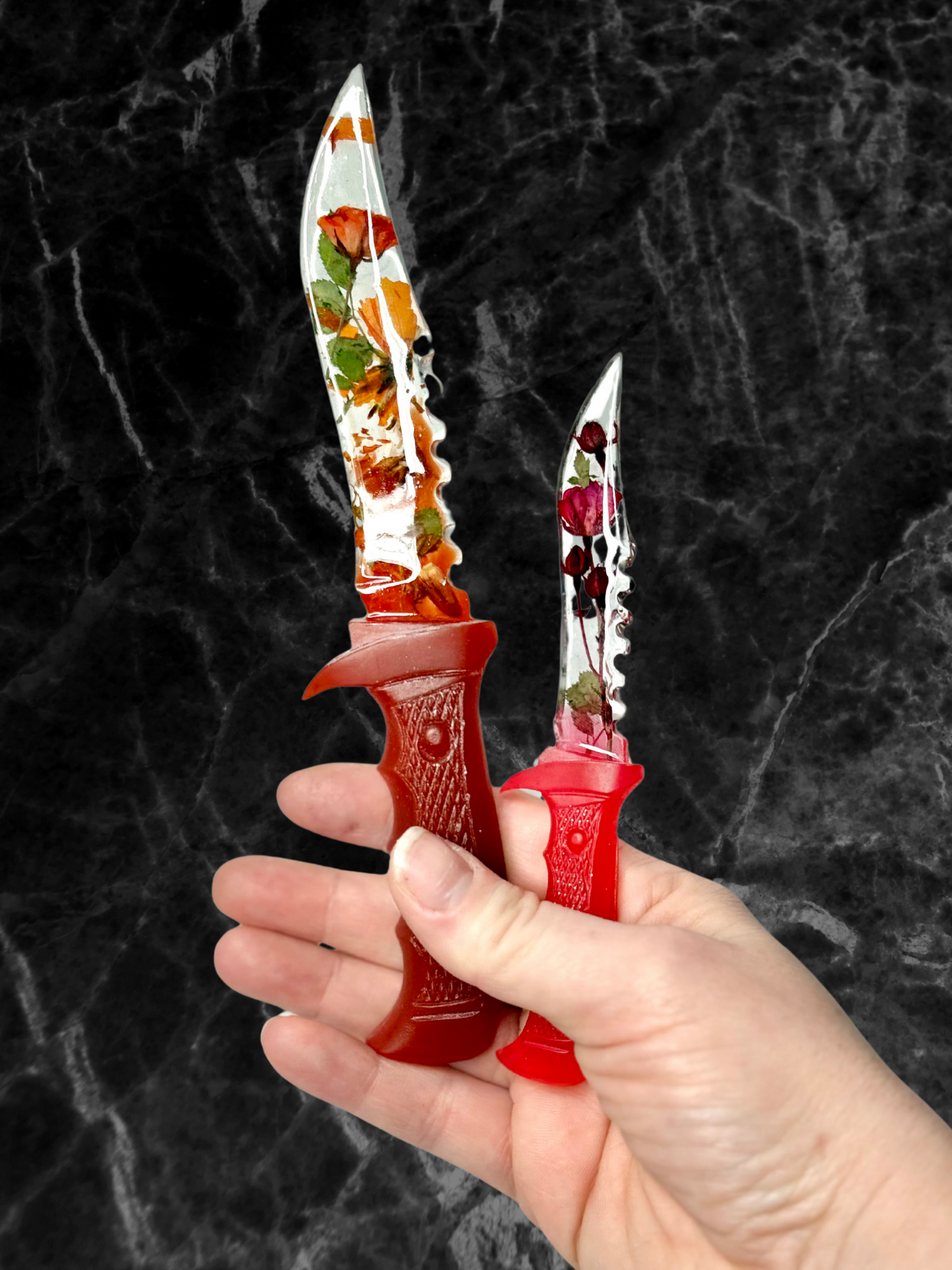 Color Flower Resin Decorative Fake Dagger