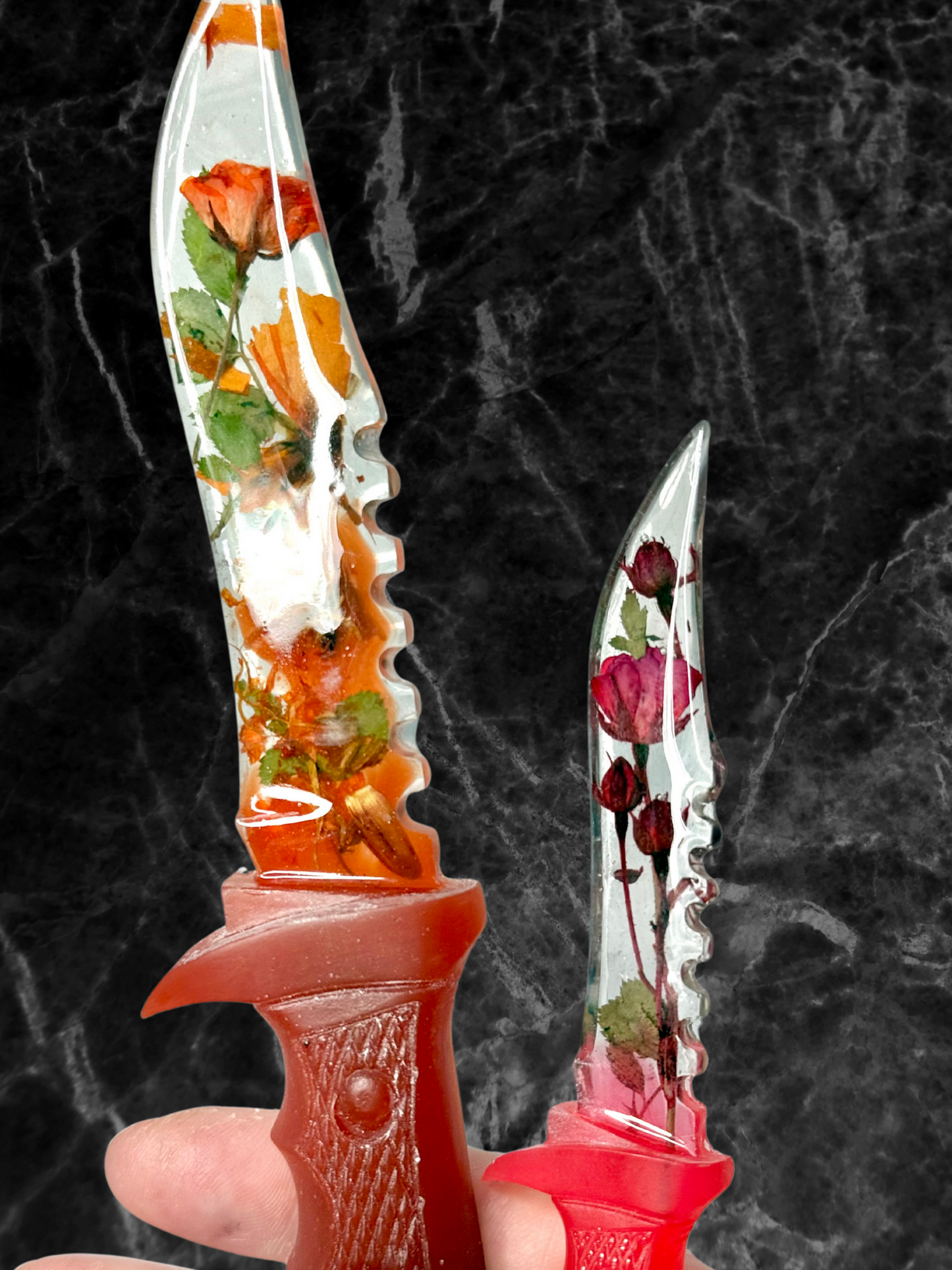 Color Flower Resin Decorative Fake Dagger