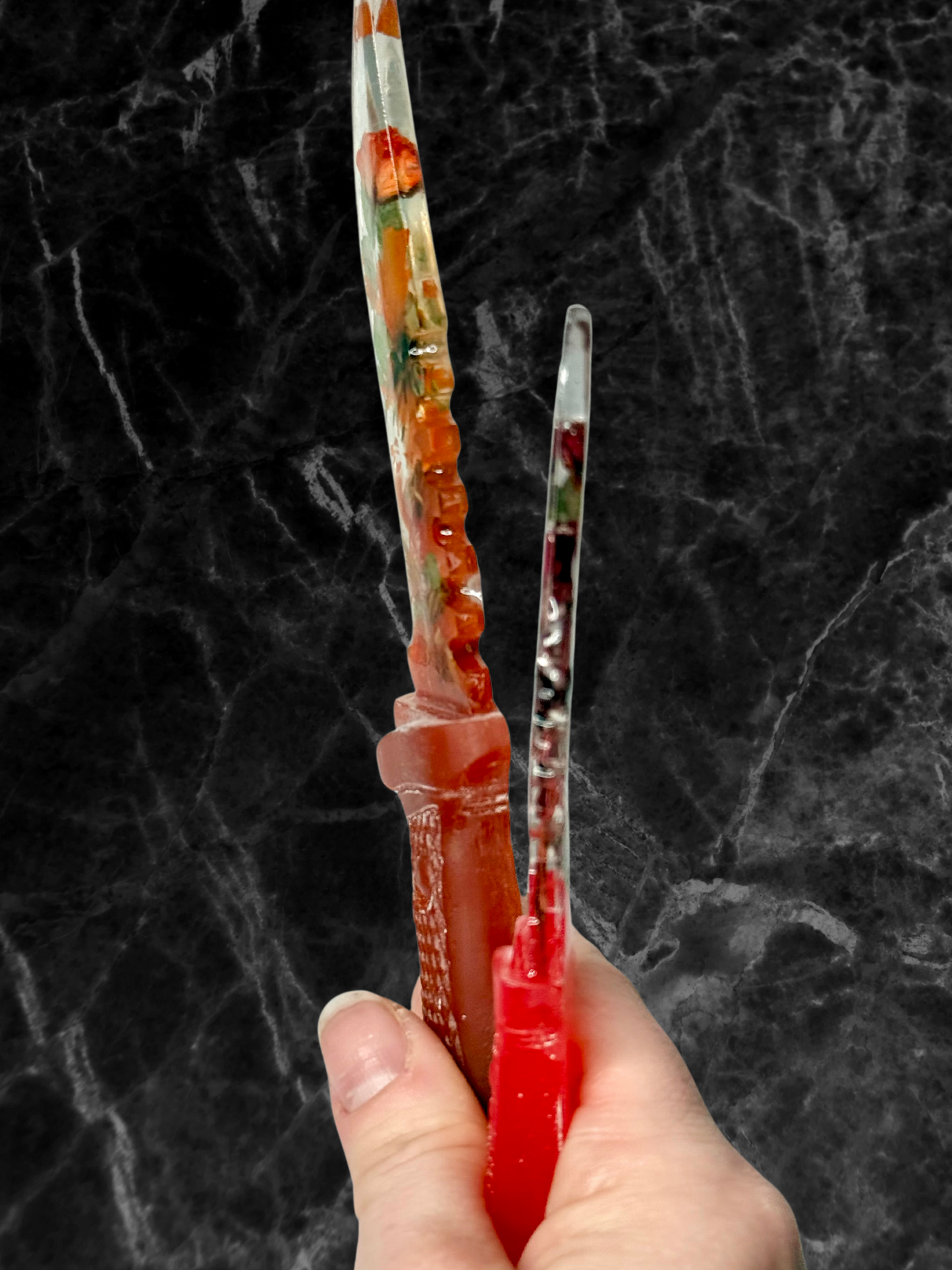 Color Flower Resin Decorative Fake Dagger