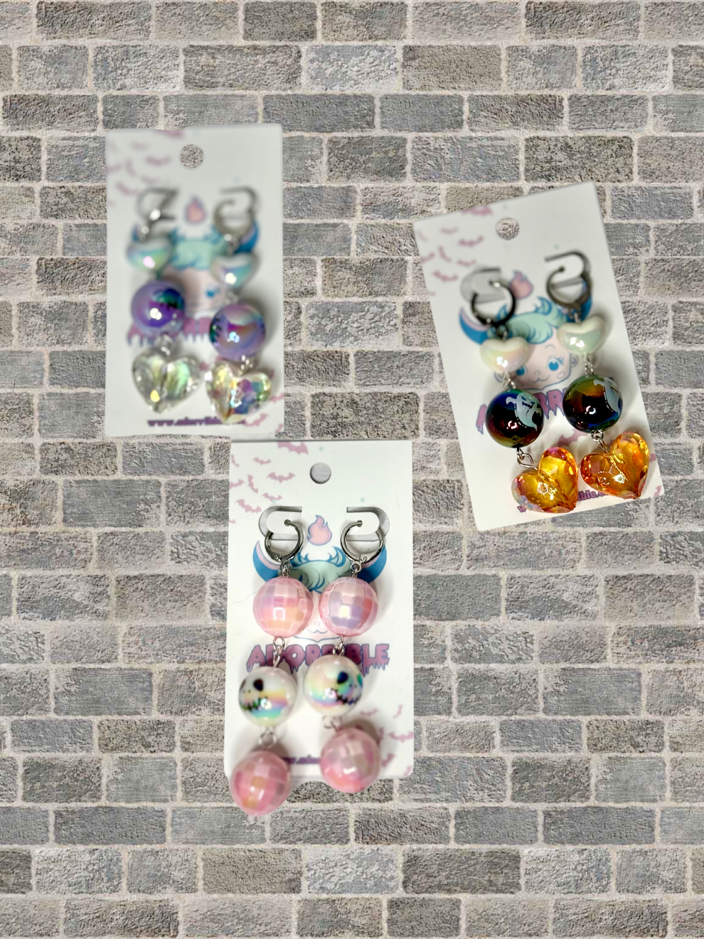 Spooky Sparkly Bead Dangle Earrings