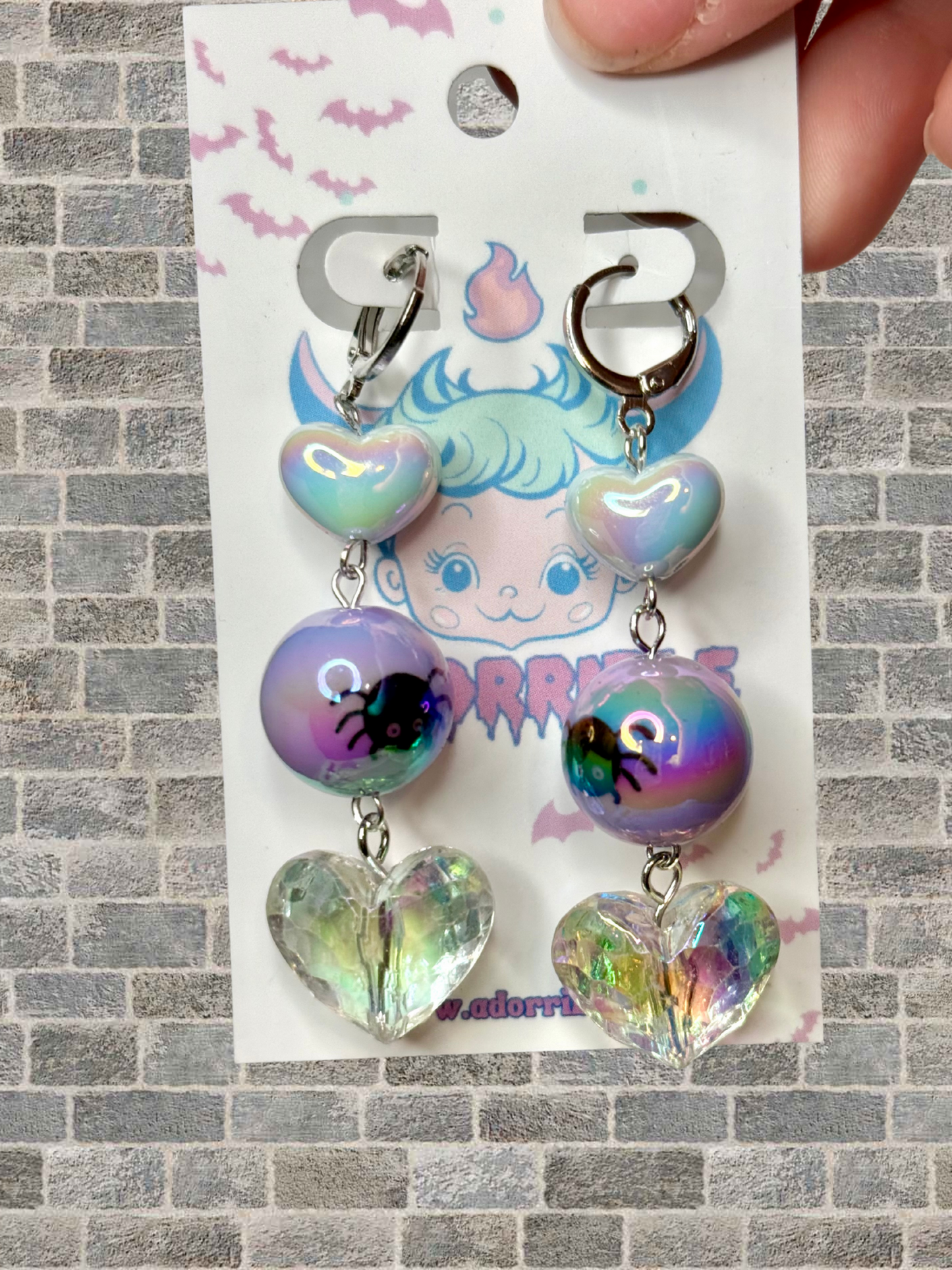 Spooky Sparkly Bead Dangle Earrings