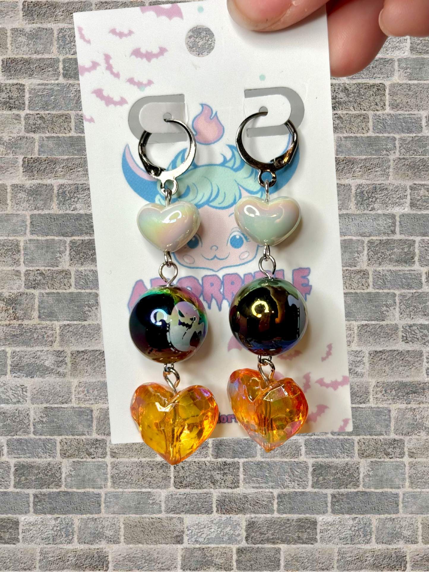 Spooky Sparkly Bead Dangle Earrings