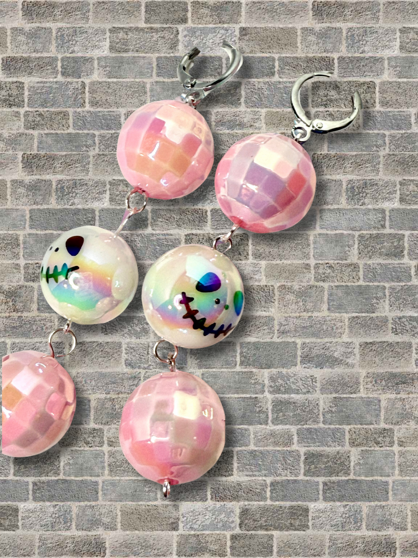 Spooky Sparkly Bead Dangle Earrings