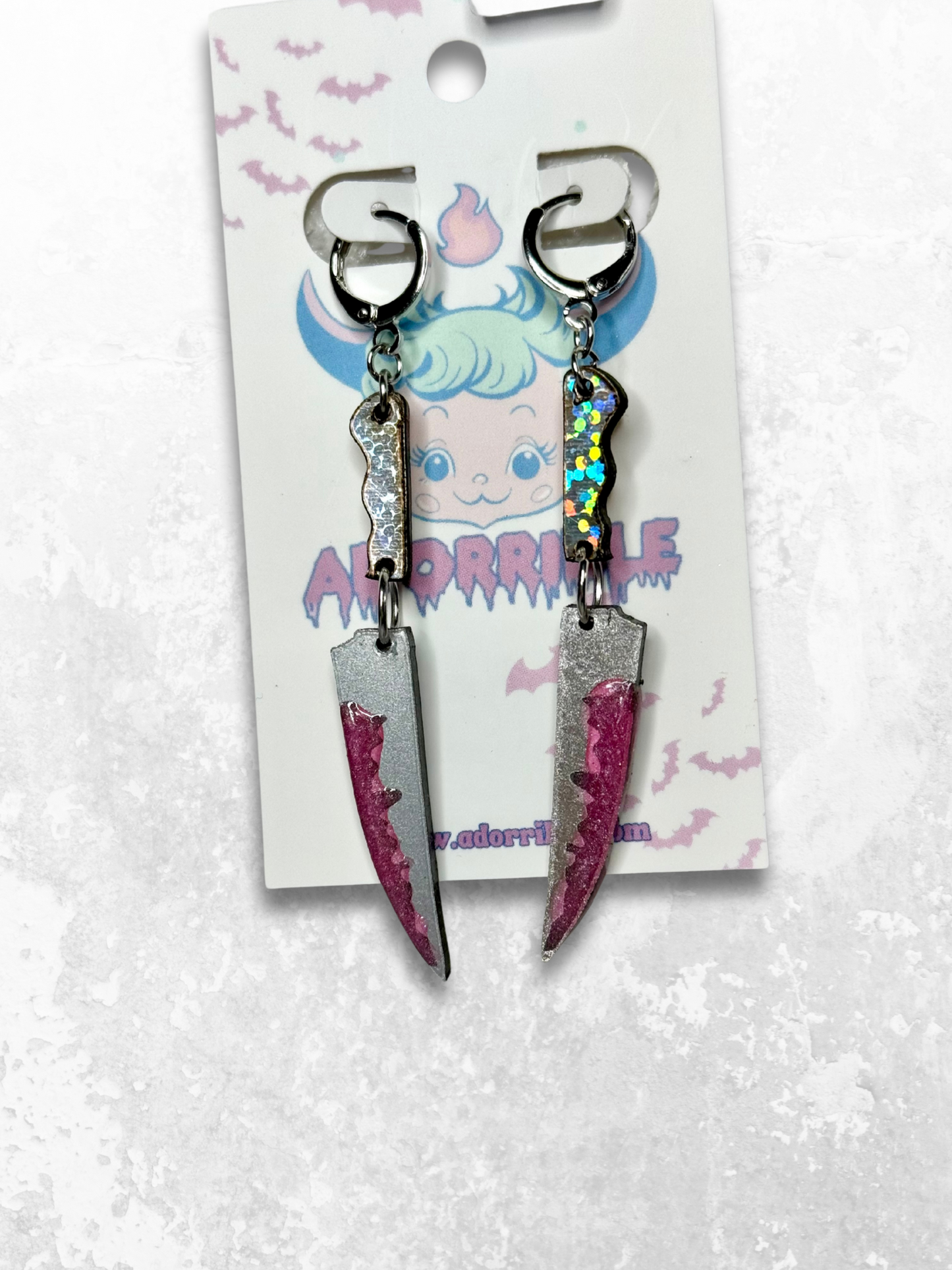 Dangle Daggers Acrylic Knife Earrings