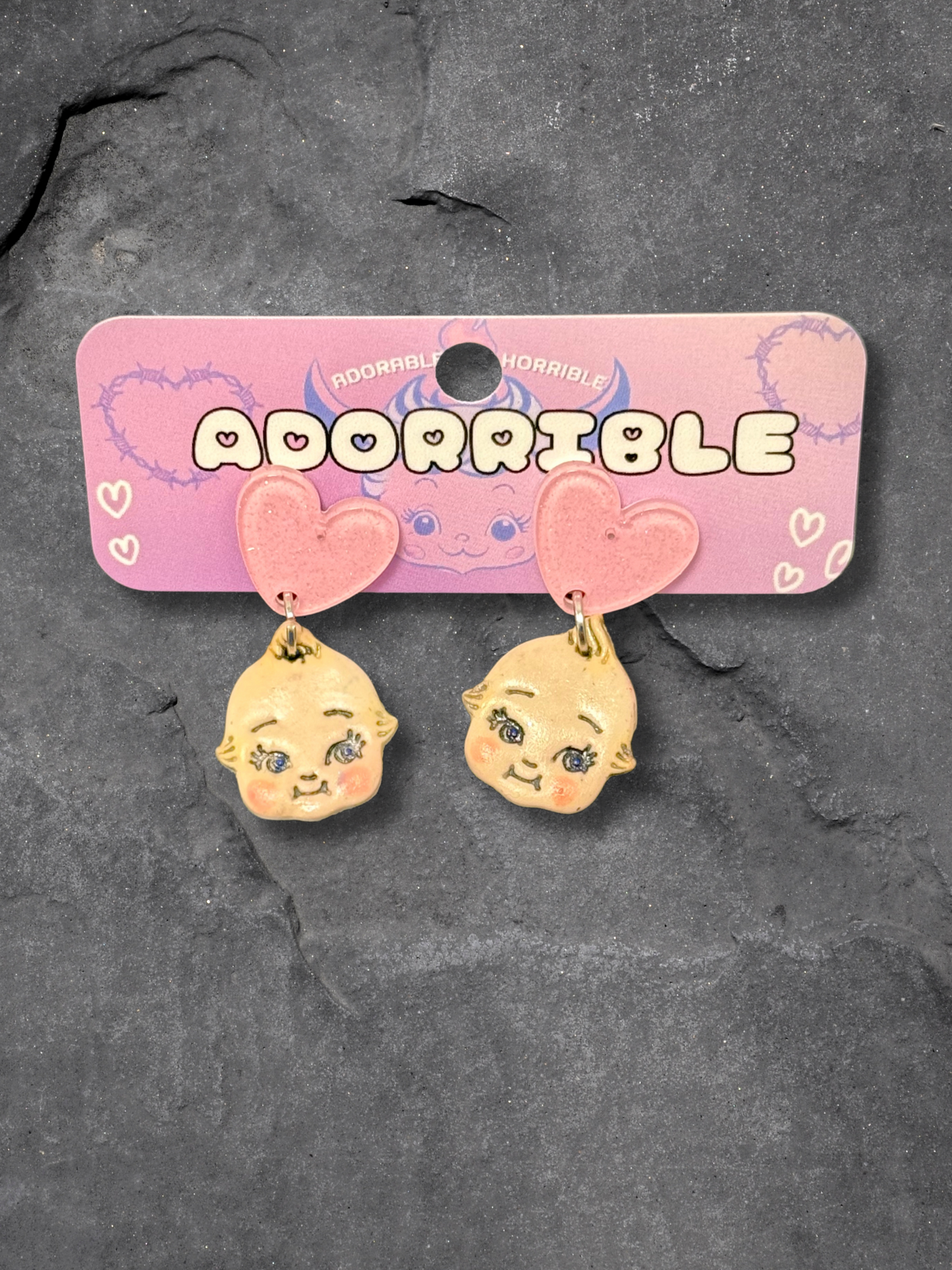 Mini Kewpie Monster Earrings