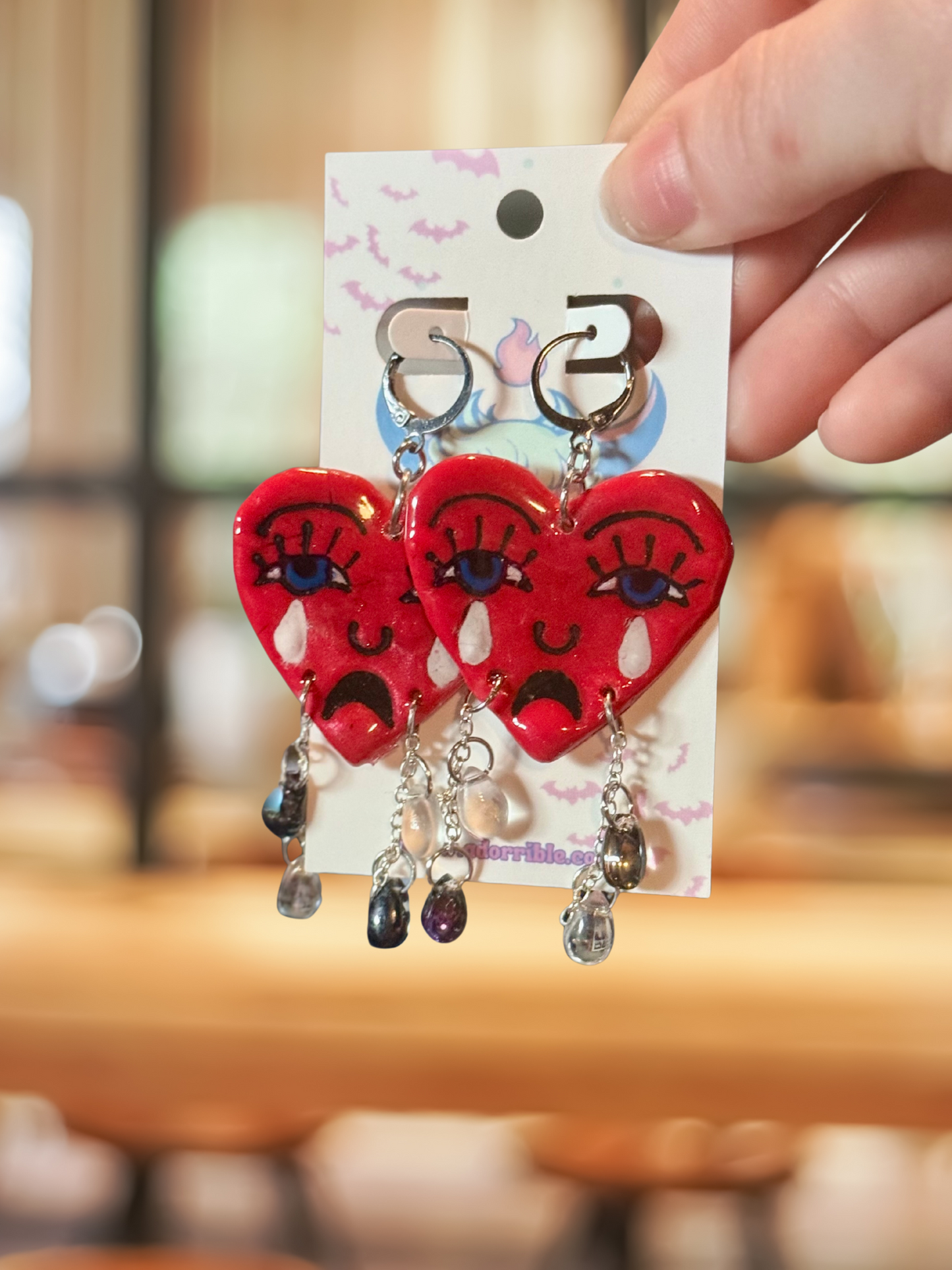 Weeping Heart Tattoo Inspired Earrings