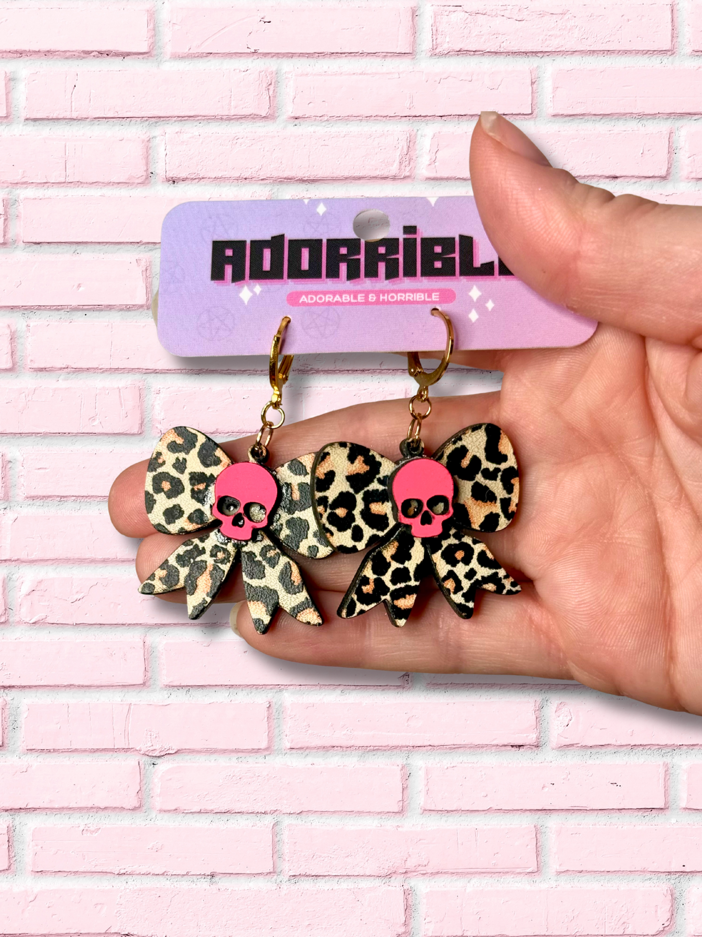 Skull Bow Dangle Earrings