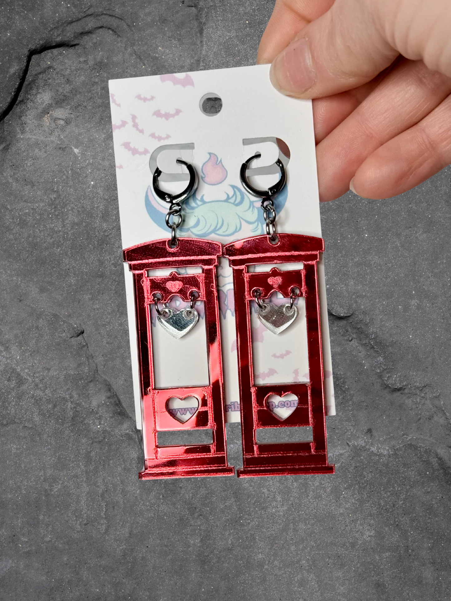 Heart Guillotine Earrings