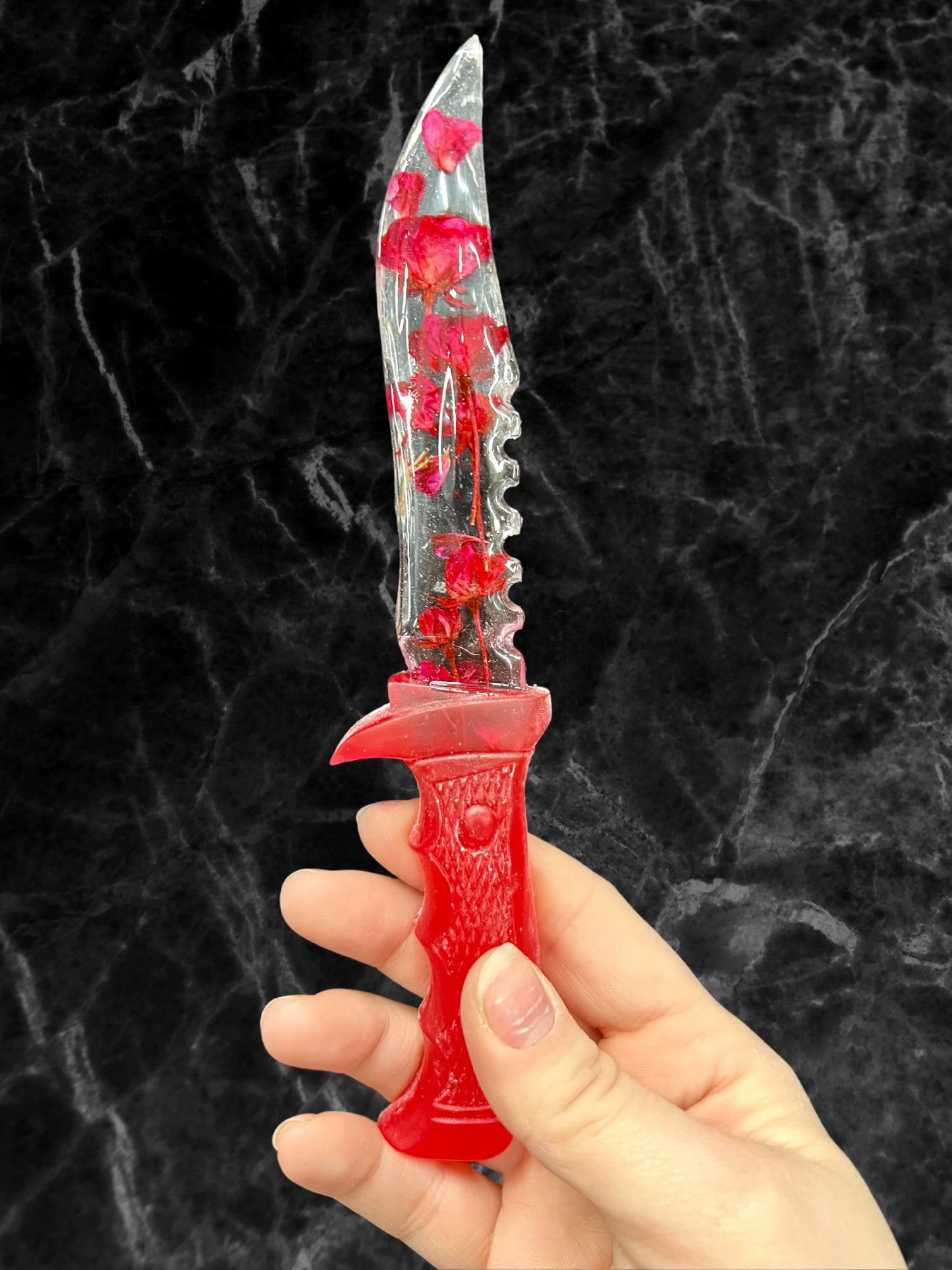 Large Color Flower Resin Decorative Fake Dagger - Adorrible