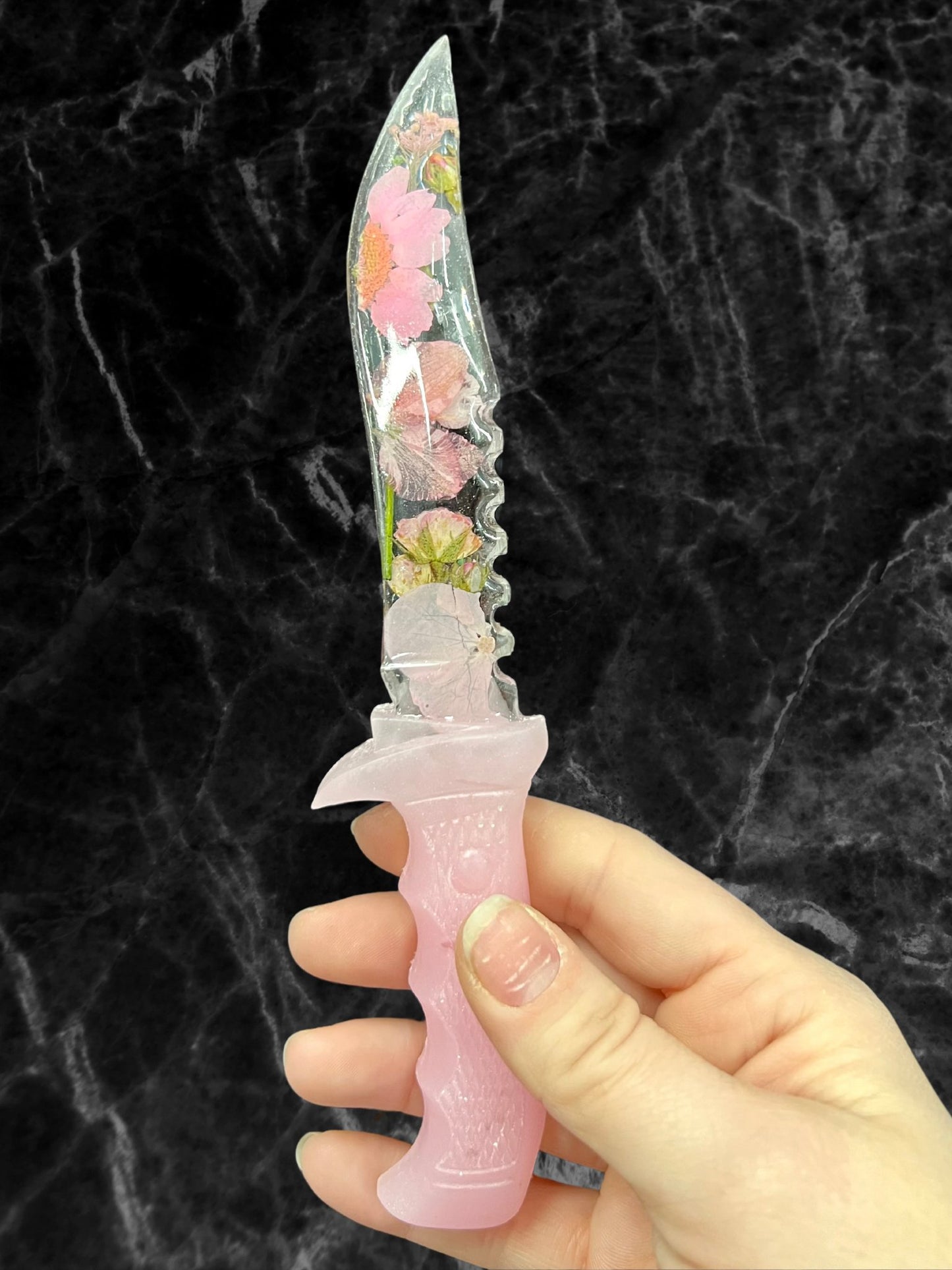 Large Color Flower Resin Decorative Fake Dagger - Adorrible
