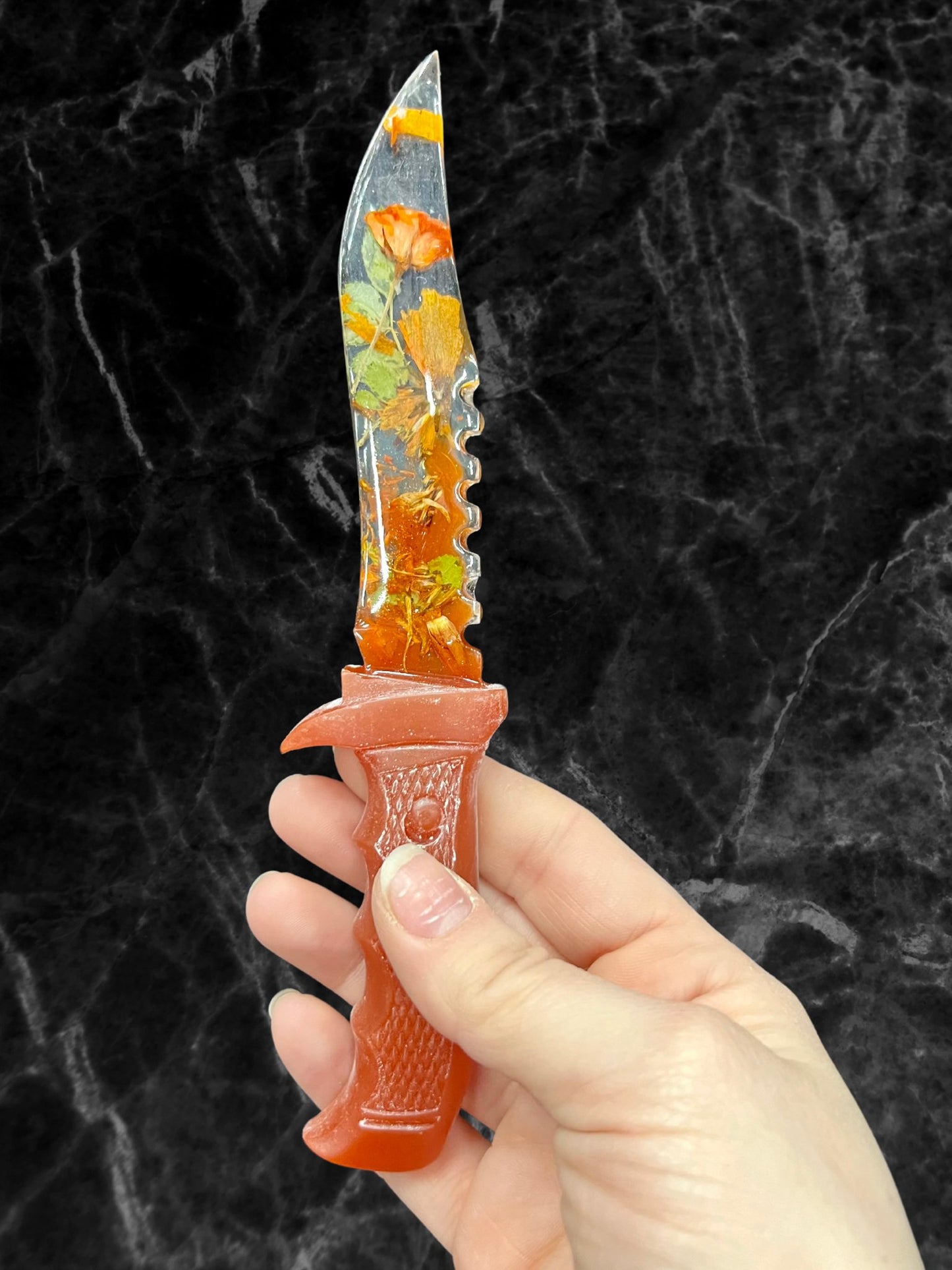 Large Color Flower Resin Decorative Fake Dagger - Adorrible