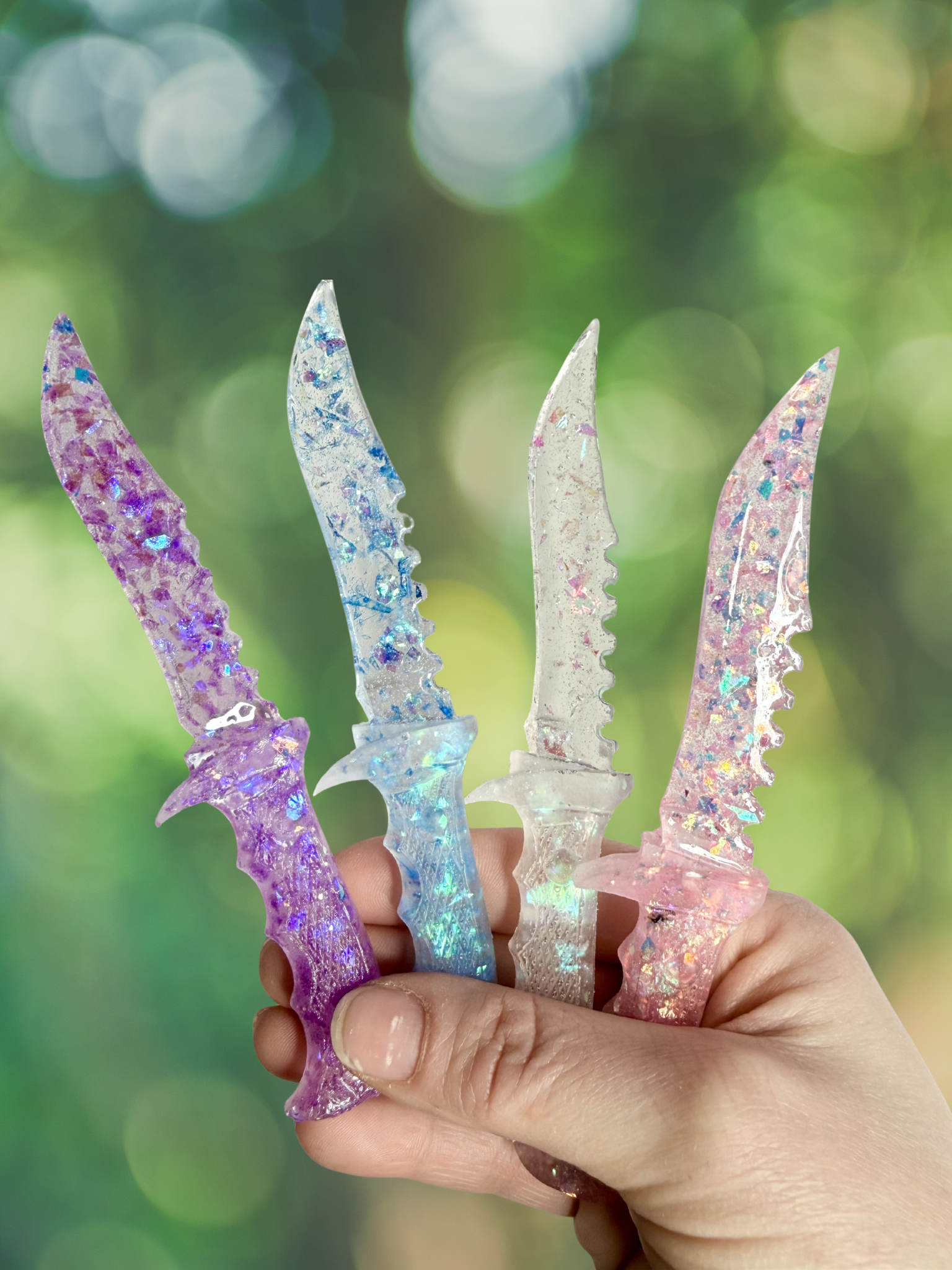 Iridescent Flake Decorative Fake Daggers - Adorrible