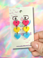 LGBTQ Long Dangle Heart Earrings