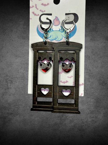Heart Guillotine Earrings