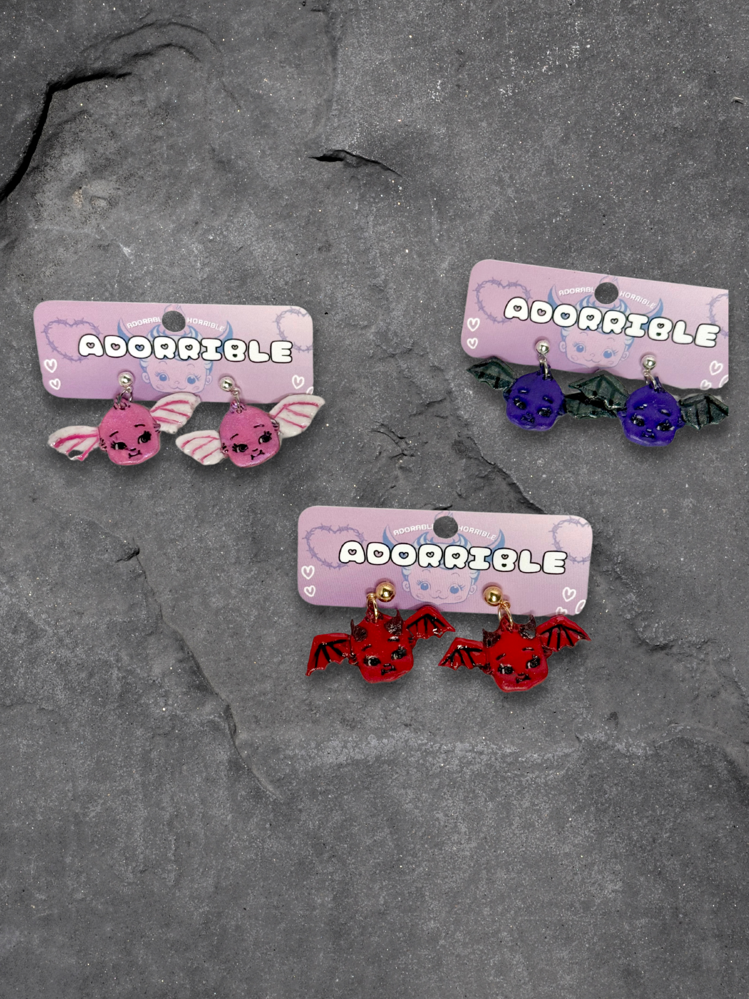 Mini Kewpie Monster Earrings - Adorrible