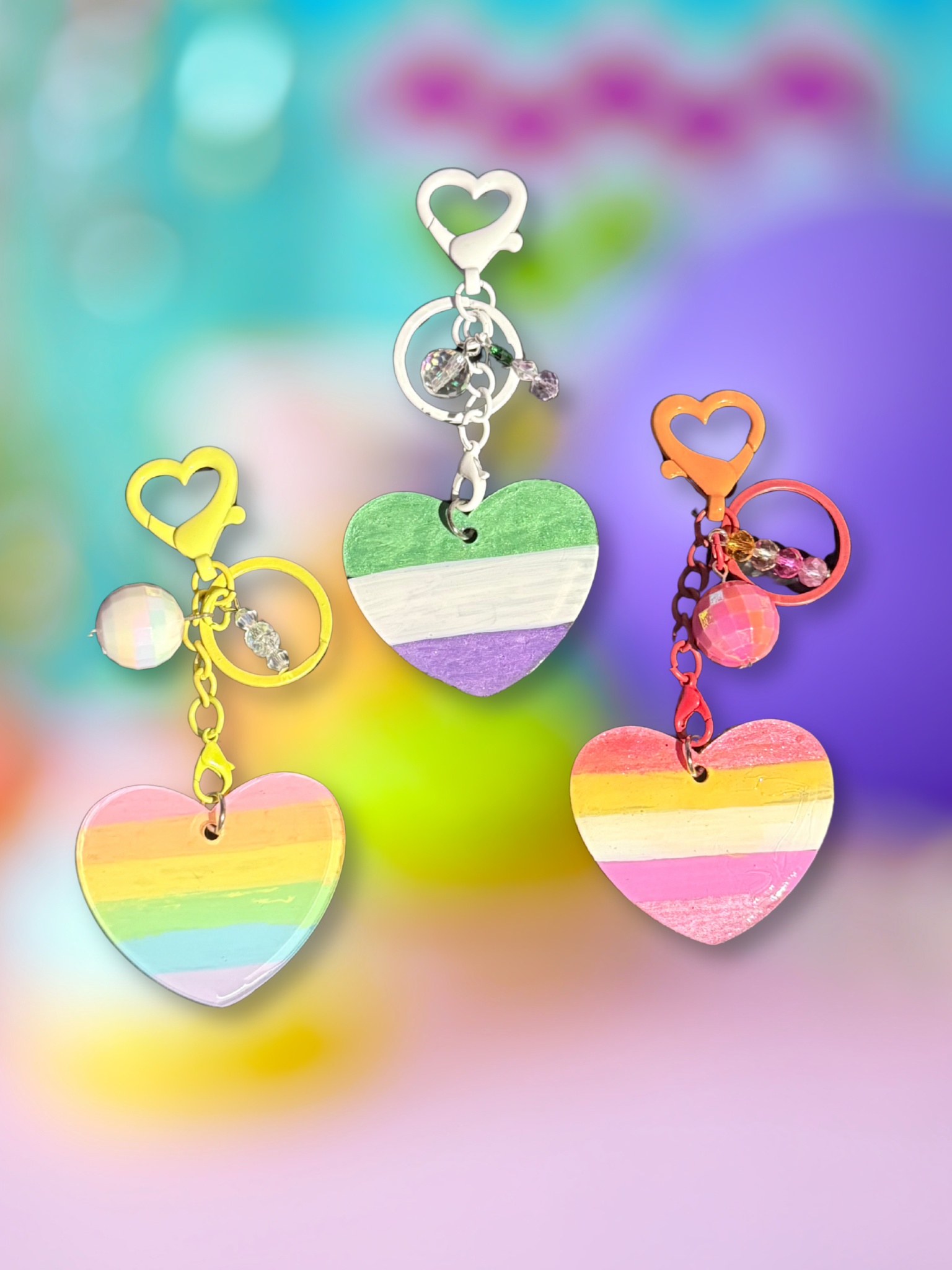 LGBTQ Pride Flag Inspired Bag Charm Keychains
