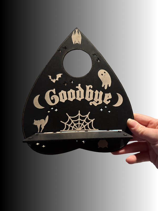 Ouija board planchette shelf, perfect for spooky game nights or decoration