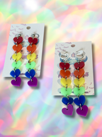 LGBTQ Long Dangle Heart Earrings