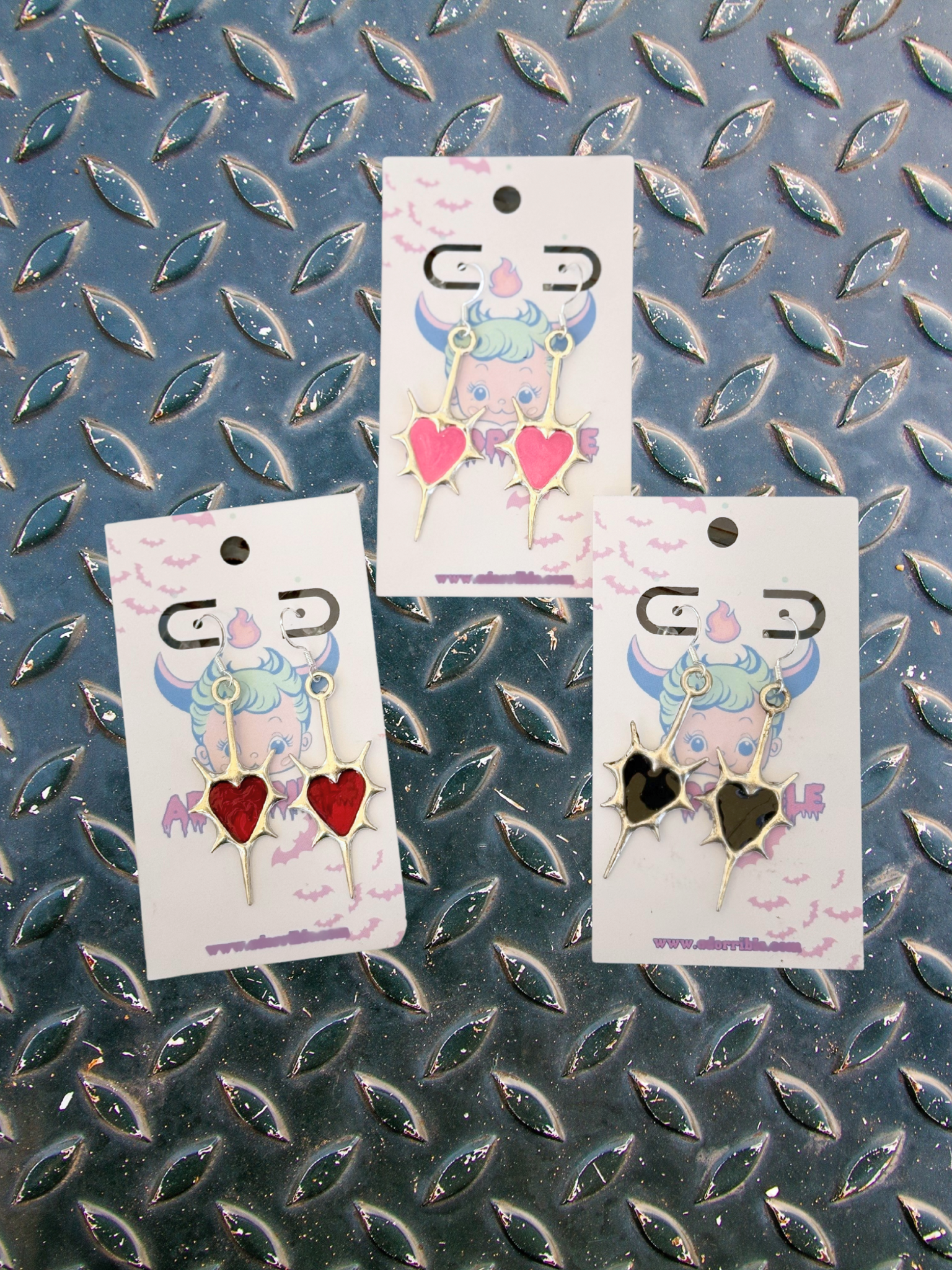 Spiky Heart Earrings - Adorrible