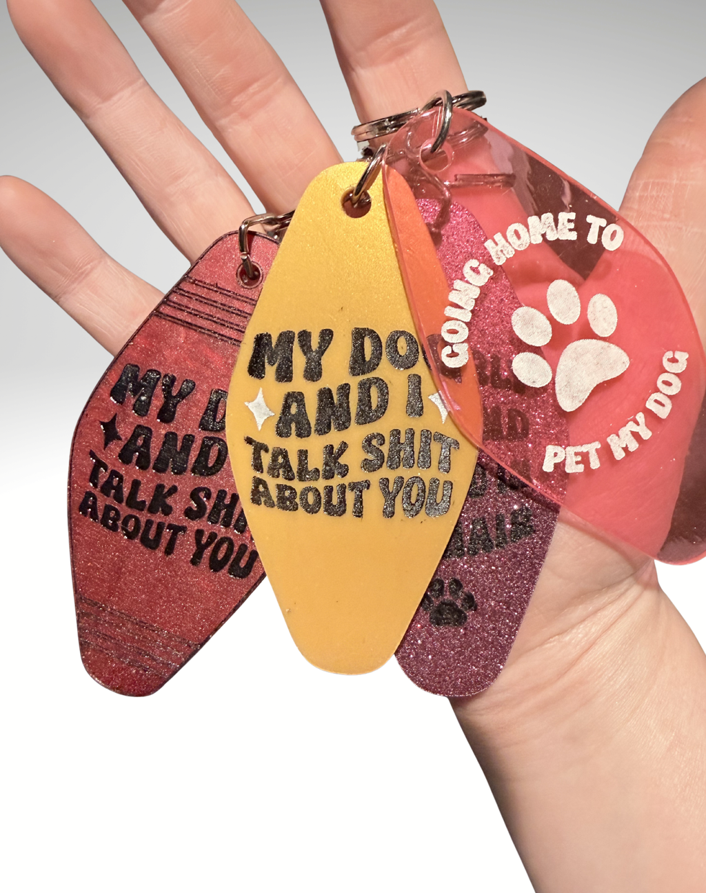 Adorrible dog lover motel keychain featuring a cute dog graphic and metal keyring for pet enthusiasts.