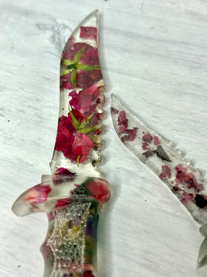 Clear Petal Bud Resin Fake  Dagger