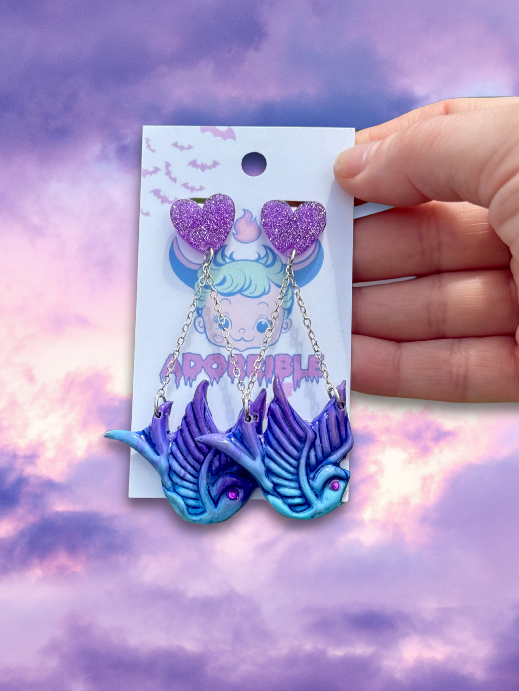 Swallow Bird Traditional Tattoo Inspired Earrings - Adorrible