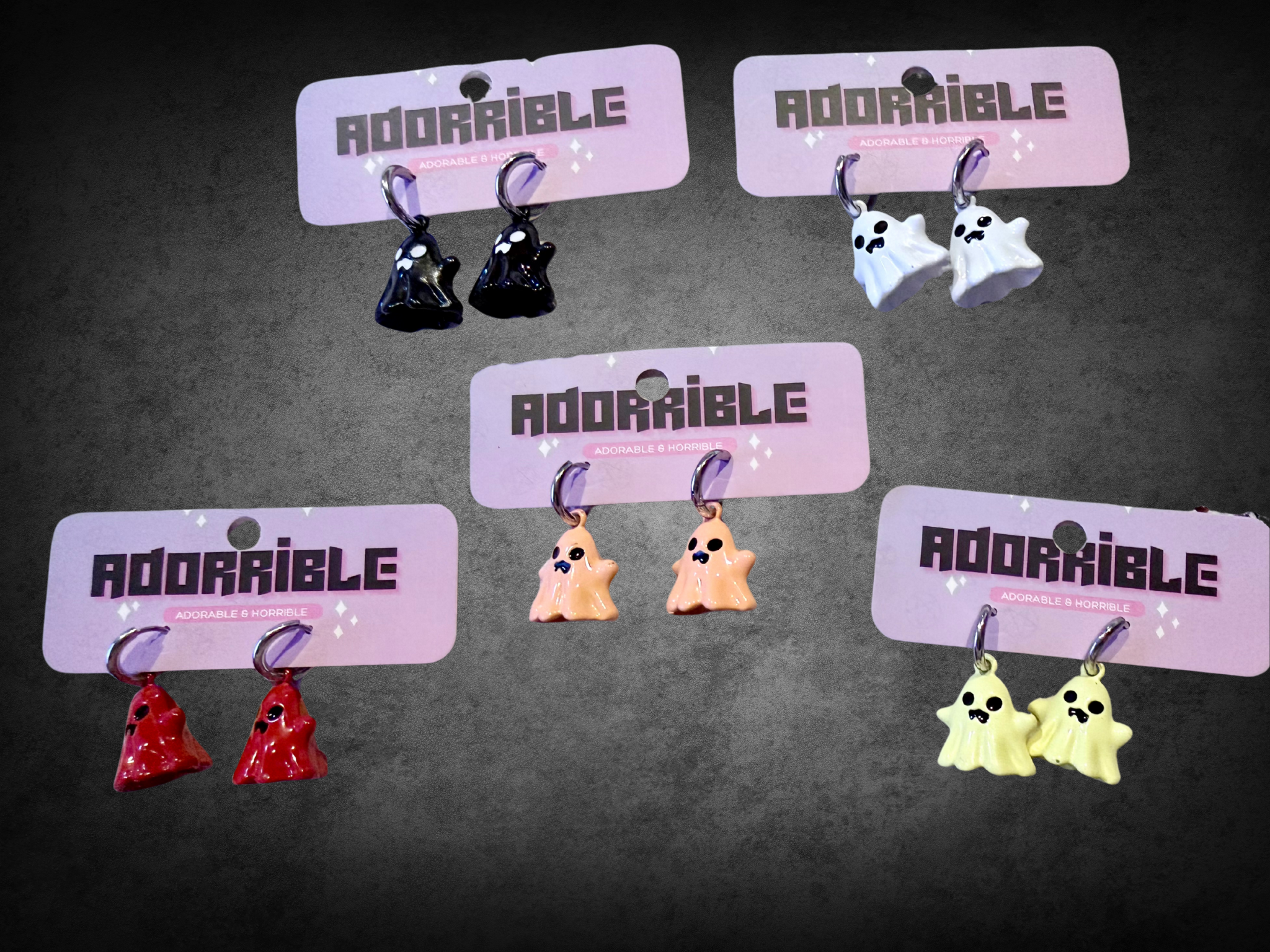 Metal Dancing Ghostie Dangle Earrings