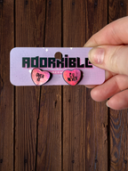 Sassy Sayings Heart Studs - Adorrible