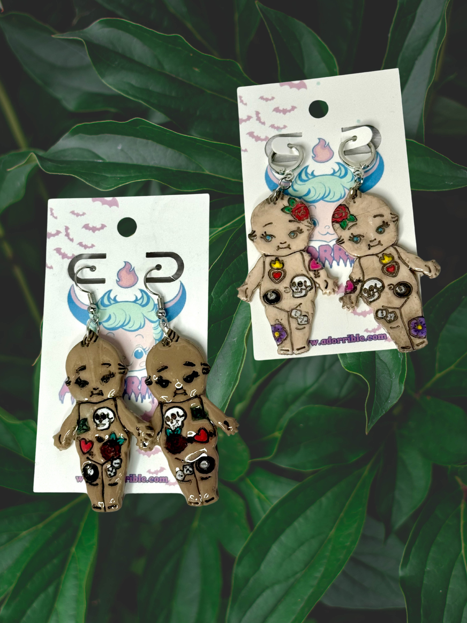 Tattoo Kewpie Baby Earrings