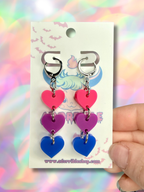 LGBTQ Long Dangle Heart Earrings